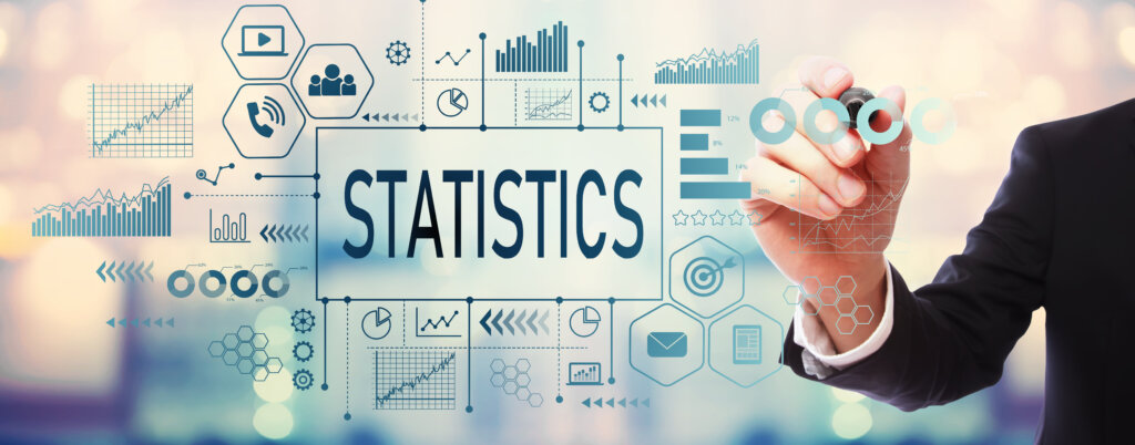 Statistics with businessman